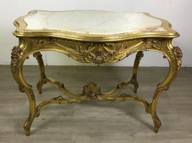 Marble Top Gilt Painted Center Table (1 of 11)