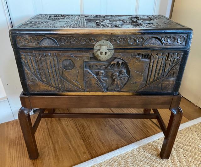 Chinese Carved Camphor Wood Chest (1 of 6)