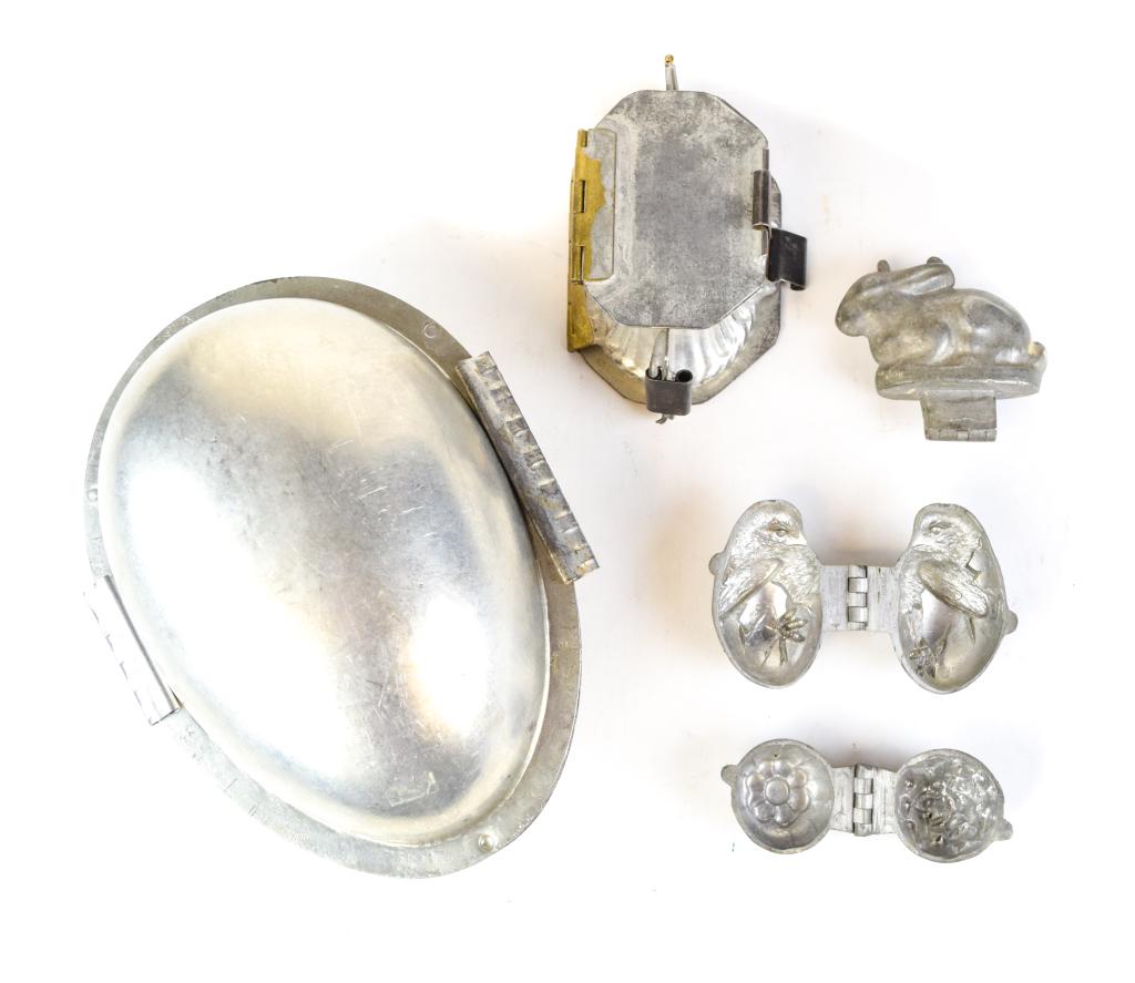 Grouping of Vintage Pewter Chocolate Molds (1 of 8)