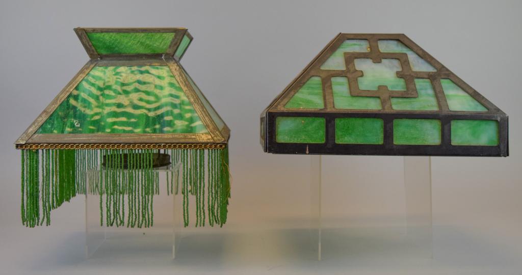 Two Square Slag Glass Lamp Shades (1 of 9)