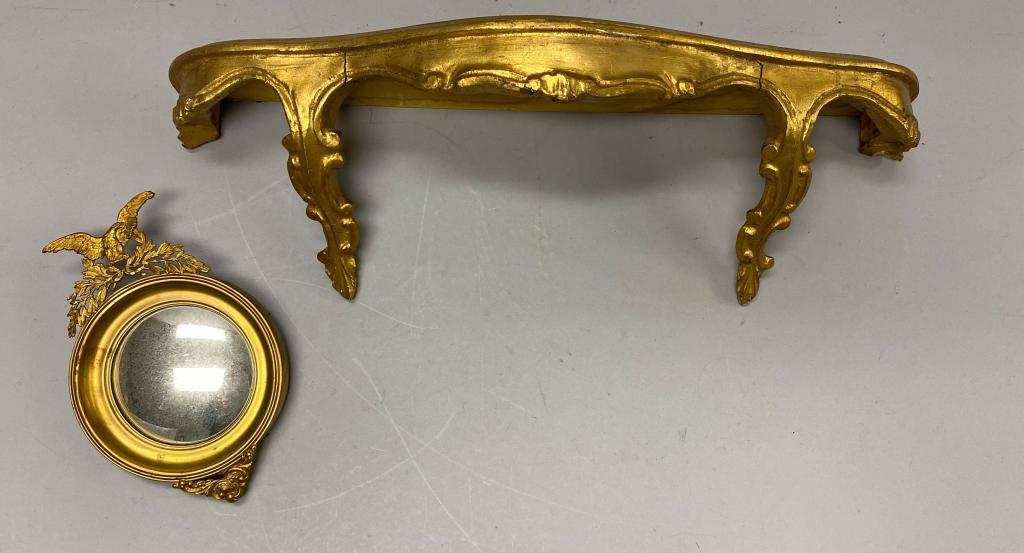 Gilt Wall Shelf & Mirror (1 of 13)