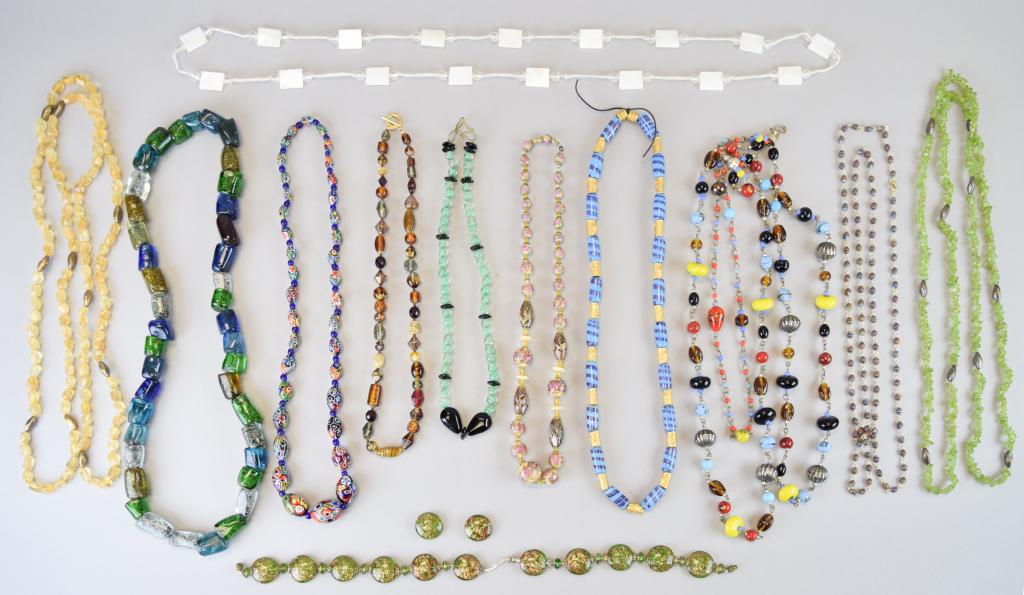 Grouping of Glass and Stone Bead Necklaces (1 of 10)