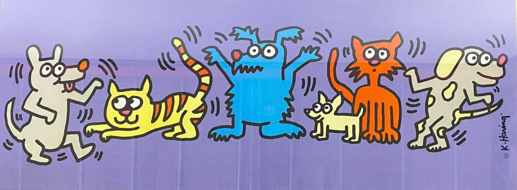 Keith Haring Lithograph Dogs & Cat Dancing (1 of 7)