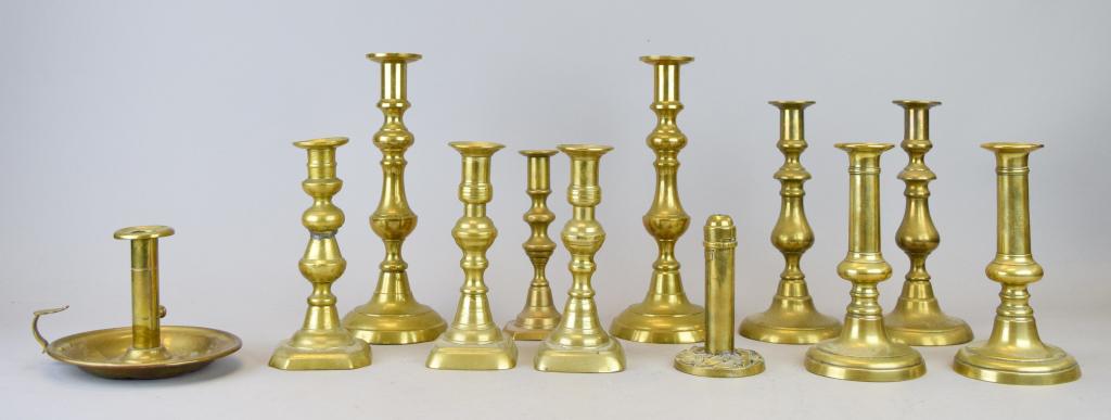 Grouping of Brass Candlesticks (1 of 7)
