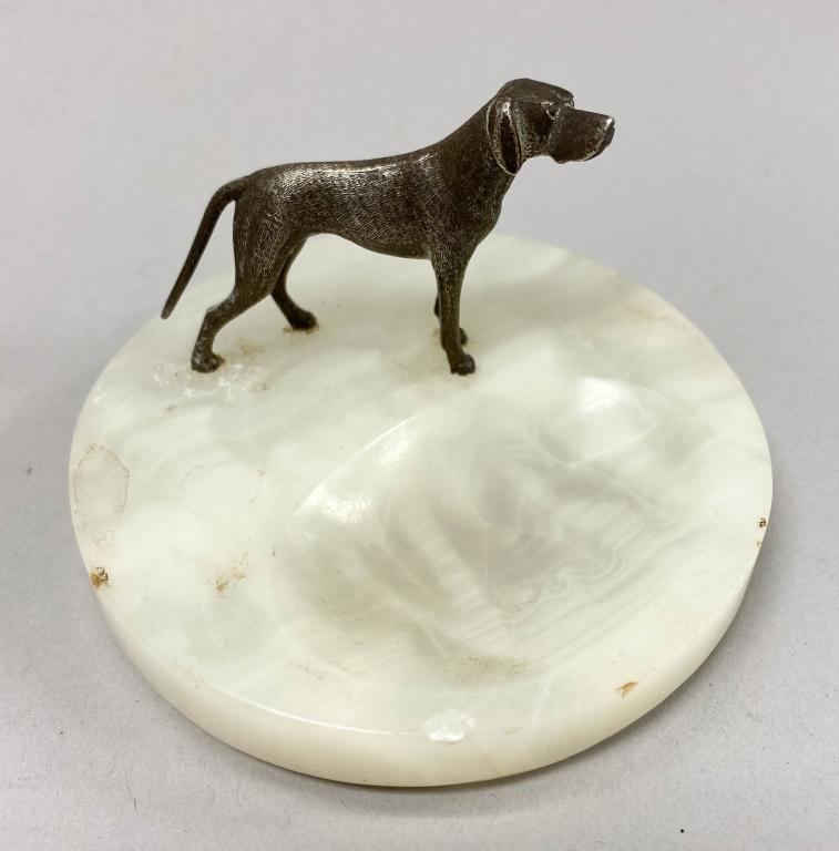 English Sterling Dog on Marble Base (1 of 7)