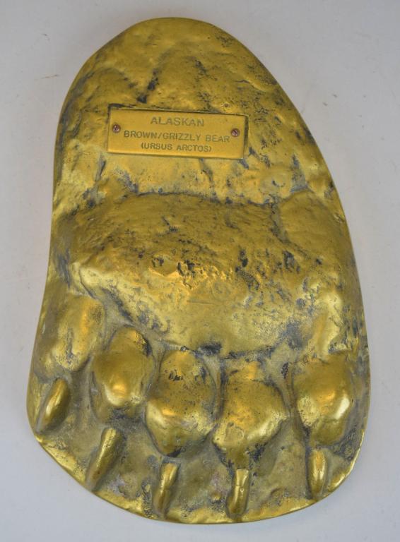 Large Solid Brass Casting of Grizzly Bear Paw (1 of 6)