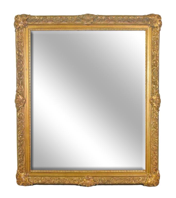 Neoclassical Gold Gilt Framed Beveled Mirror (1 of 8)