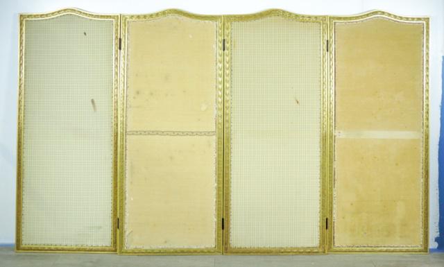 French Style Carved Gilt Wood Folding Screen (1 of 8)