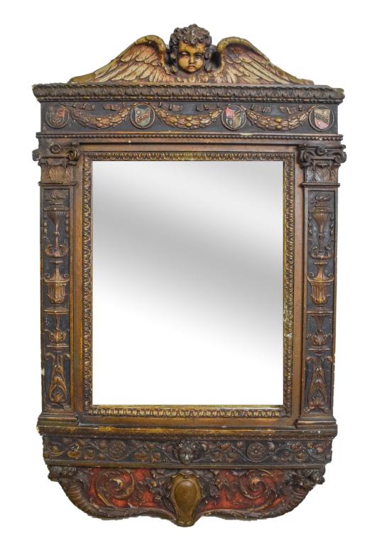 Carved Gilt Neoclassical Figural Mirror (1 of 5)