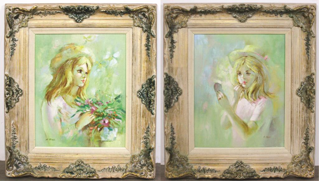 Pair of A. Todd Oil on Canvas Portraits (1 of 9)