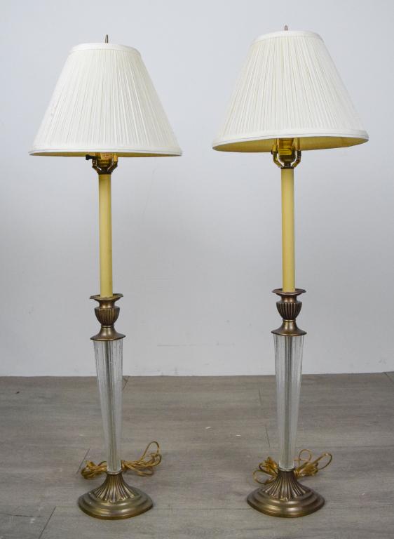 Pair of Chapman Brass & Glass Lamps (1 of 7)