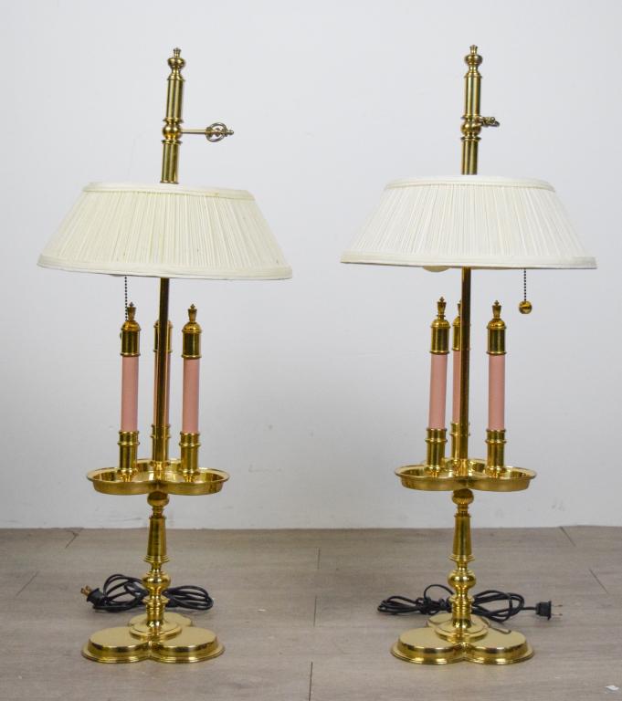 Pair of Brass Clover Form Lamps (1 of 7)