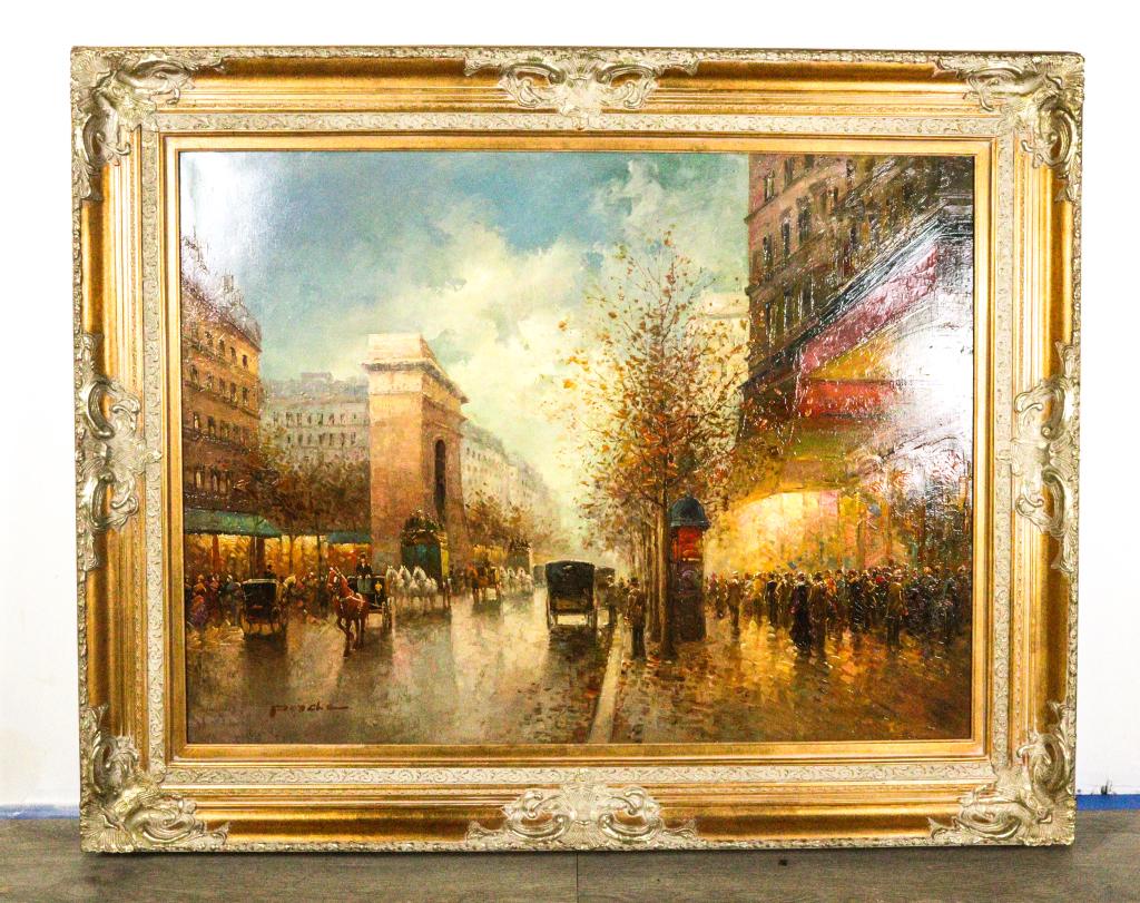 TE Pencke Oil on Canvas Paris Street Scene (1 of 9)