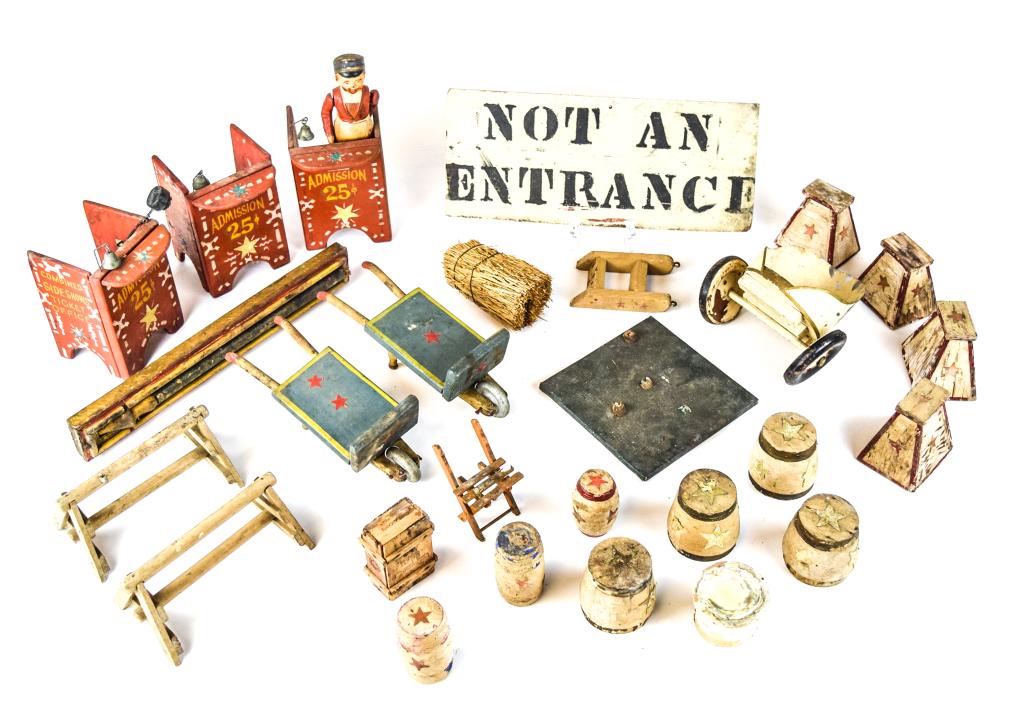 Grouping of Folk Art Circus Miniature Accessories (1 of 20)