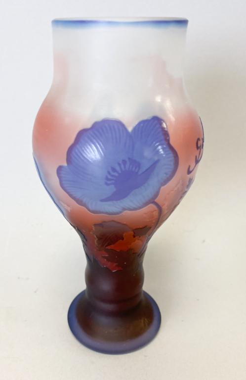 Signed Galle Cameo Glass Cabinet Vase (1 of 6)
