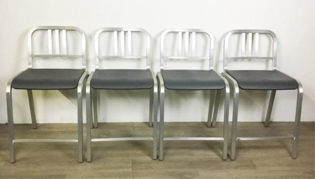 4 Emeco By Sottsass Nine-O Brushed Aluminum Chairs (1 of 8)