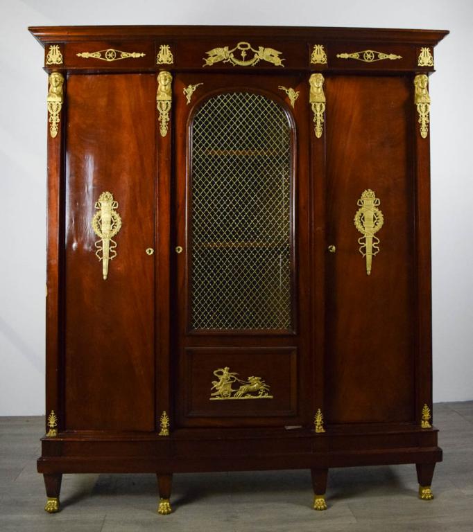 Louis XVI 3 Door Armoire with Brass Mounts (1 of 19)