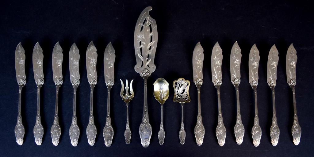 16 Piece Lapparra & Gabriel French Silver Fish Set (1 of 7)