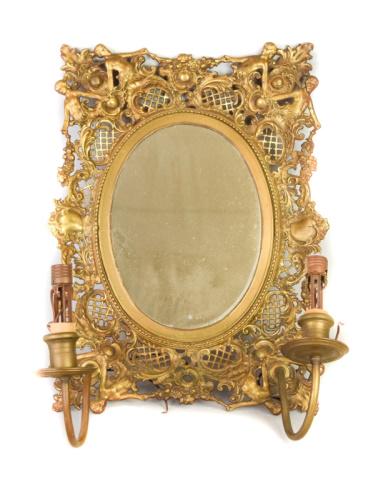 Brass Mirrored Wall Sconce (1 of 7)