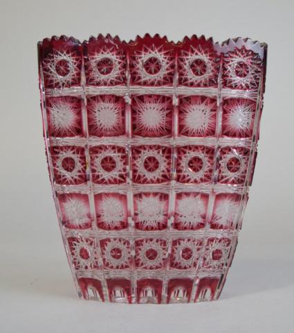 Ruby Cut Glass Vase (1 of 7)