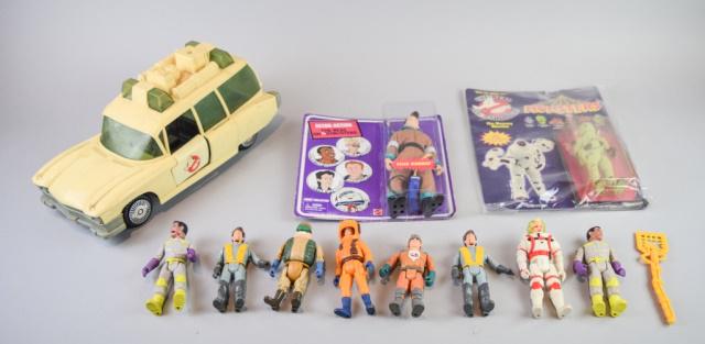 Grouping of Ghostbusters Action Figures and Ecto-1 (1 of 7)