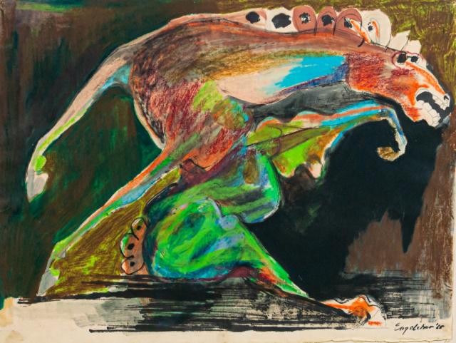 Jan Engelchor Watercolor on Paper Horse (1 of 7)