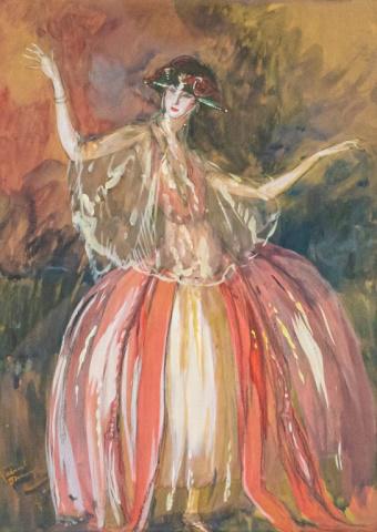 Watercolor & Pastel Portrait of a Woman (1 of 7)