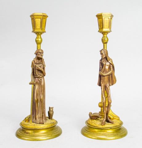 Pair of Bronze Theatrical Candleholders (1 of 13)