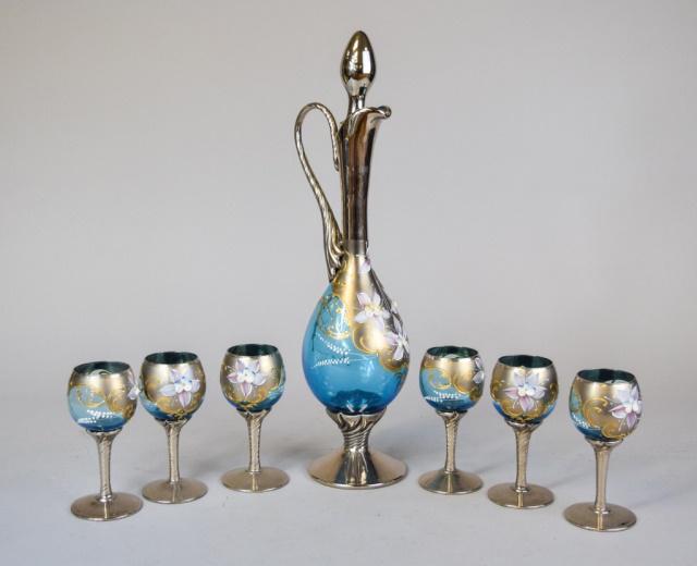 7 Piece Venetian Glass Decanter Set (1 of 8)