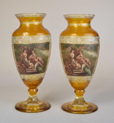 Pair of R. Wurtig Hand Painted Bohemian Vases (1 of 7)