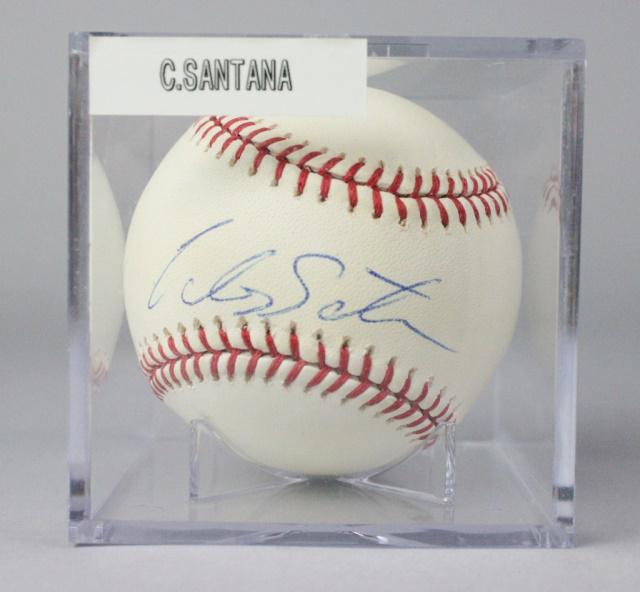 Carlos Santana Autographed Baseball (1 of 4)