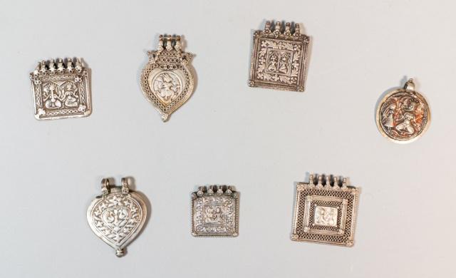 Grouping of 7 Silver Indian Pendants (1 of 9)