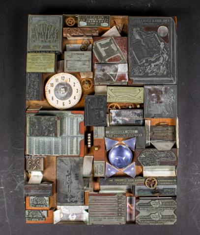 Woodblock Stamp and Clock Sculpture (1 of 9)
