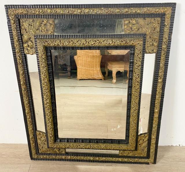 Neoclassical Style Brass Hall Mirror (1 of 11)