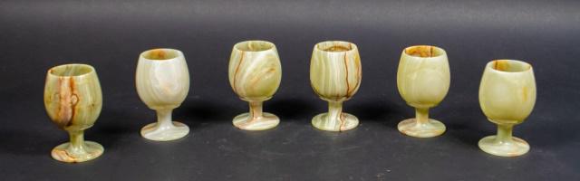 6 Green Onyx Goblets (1 of 6)
