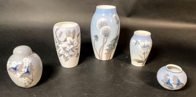 Lot of 5 B&G and Royal Copenhagen Vases and Jar (1 of 12)