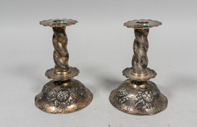Pair of Weighted Swedish Silver Candlesticks (1 of 8)