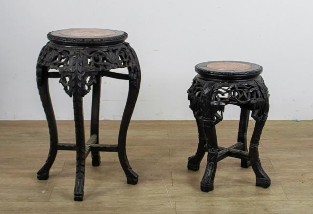 Two Chinese Marble Inset Side Tables (1 of 13)