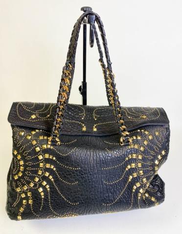 Roberto Cavalli Black Gold Studded Purse (1 of 18)