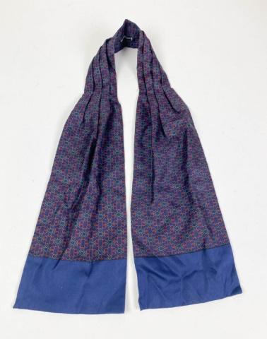 Hermes Mens Ascot - Navy Blue, Red and Grey: Hermes Ascott - Navy Blue, Red and Grey 44" x 7" in good condition