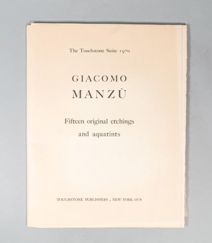 Giacomo Manzu Portfolio The Touchstone Suite 1970: Giacomo Manzu (Italian, 1908-1991). Portfolio of 15 etchings and aquatints, The Touchstone Suite 1970. Each signed in pencil in the lower margin and numbered 116/125. With cover and index pages. Each