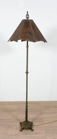 Arts and Crafts Style Floor Lamp with Mica Shade (1 of 7)