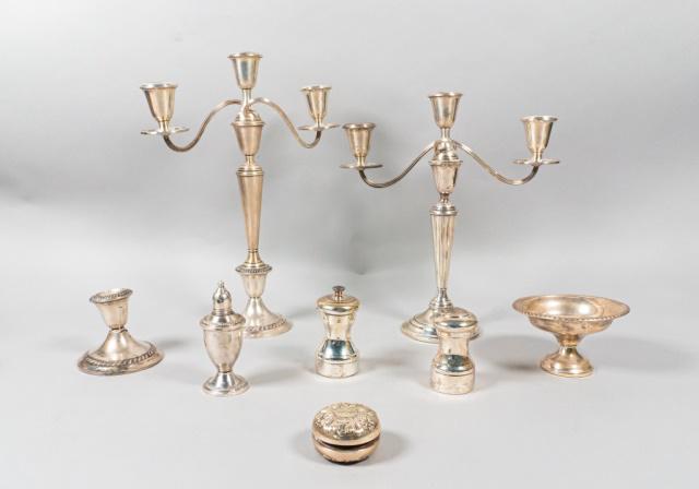 Grouping of 9 Pieces Weighted Sterling Silver (1 of 16)