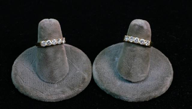 Pair of Diamond and 18k Yellow Gold Rings (1 of 4)