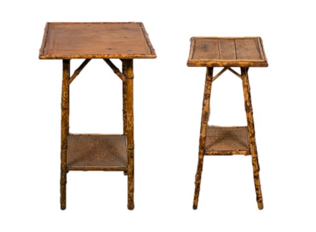 2 Bamboo Pedestal Side Tables (1 of 13)