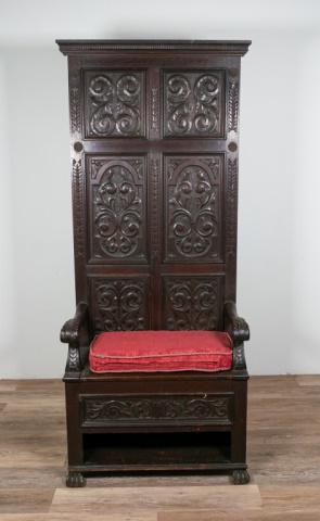 Jacobean Style Hall Seat with Chest Compartment (1 of 9)