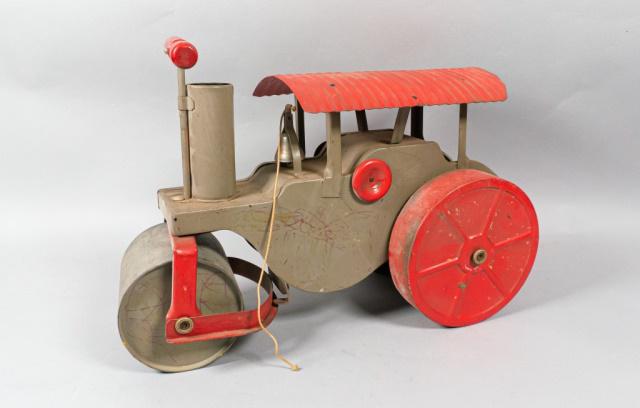 Keystone Ride 'Em Steam Roller Toy: Keystone Ride 'Em Steam Roller toy. Labeled Keystone Mfg Co, Boston MA U.S.A 14" H X 20" L X 8 1/2" W