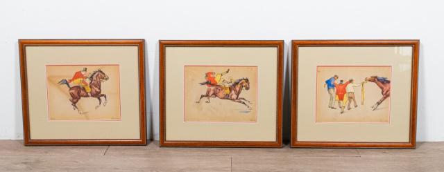 Set of 6 Dezso Pecsi Pilch Equestrian Watercolors (1 of 18)