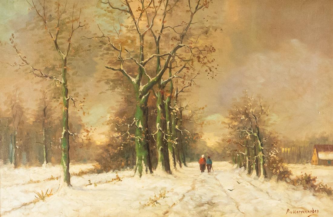PMF van Herwaarden Oil on Canvas Winter Landscape (1 of 7)