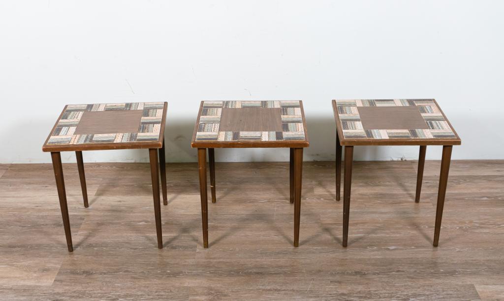 Trio of Mid Century Modern Tiled Side Tables (1 of 6)